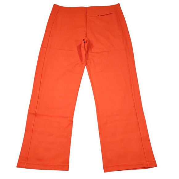 Betabrand Monroe Crop Trouser Straight Orange Dress Pants Size XL Elastic Waist - Picture 2 of 9